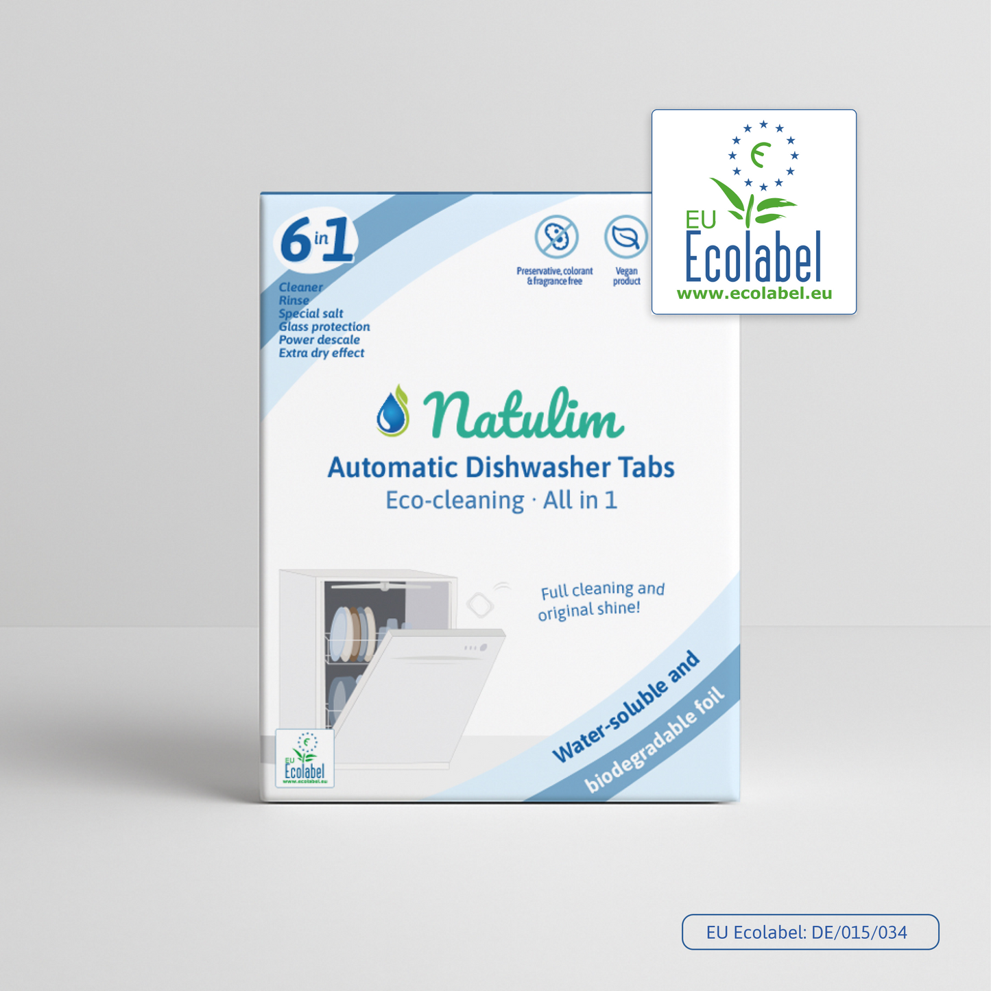 Tablettes Lave-Vaisselle Écologique 6-en-1 - 60 Pastilles - Natulim FR